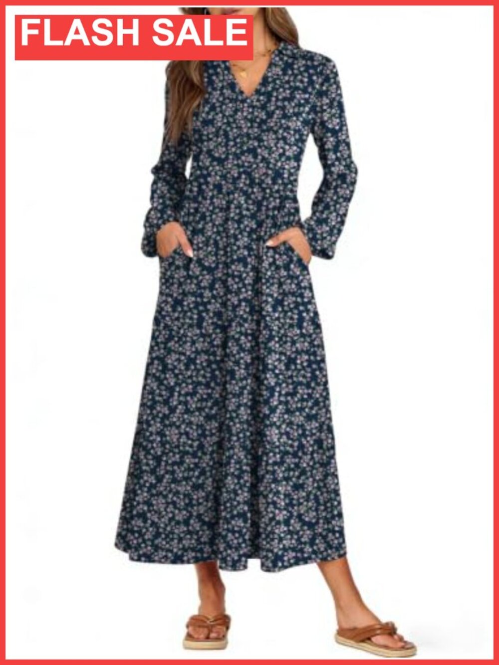 Long Sleeve Polo Casual Maxi Dress